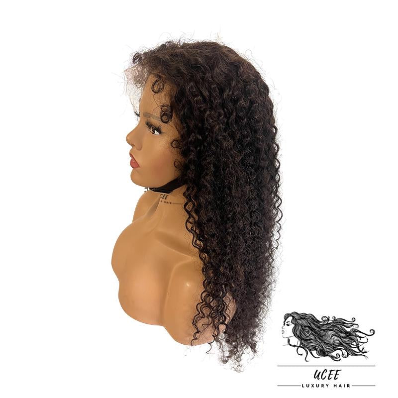 30 inch HD lace 13x4 full frontal Glueless Brazilian wig 4C hairline curly