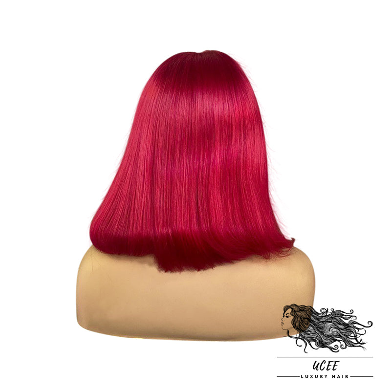 PRE PLUCKED ONE DONOR 12 INCH STRAIGHT BOB HAIR WITH TRANSPARENT FRONTAL 13*4